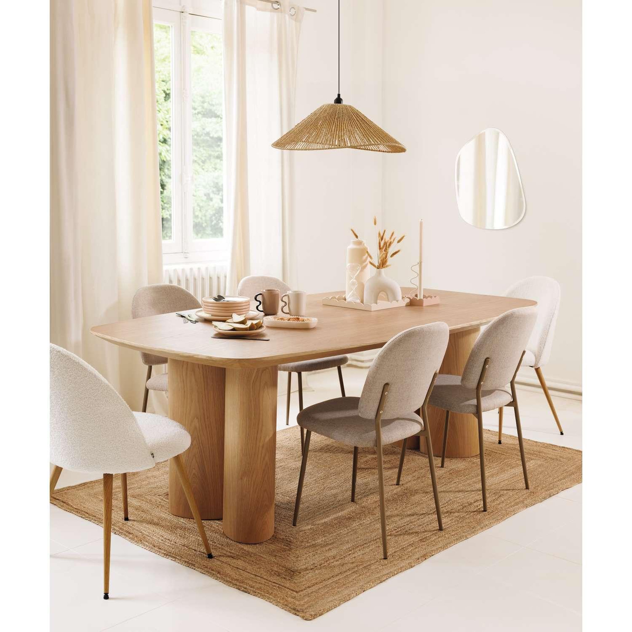 Voir la diapositive 2 : ATMOSPHERA Table à manger en bois pour 8 personnes aliona - marron