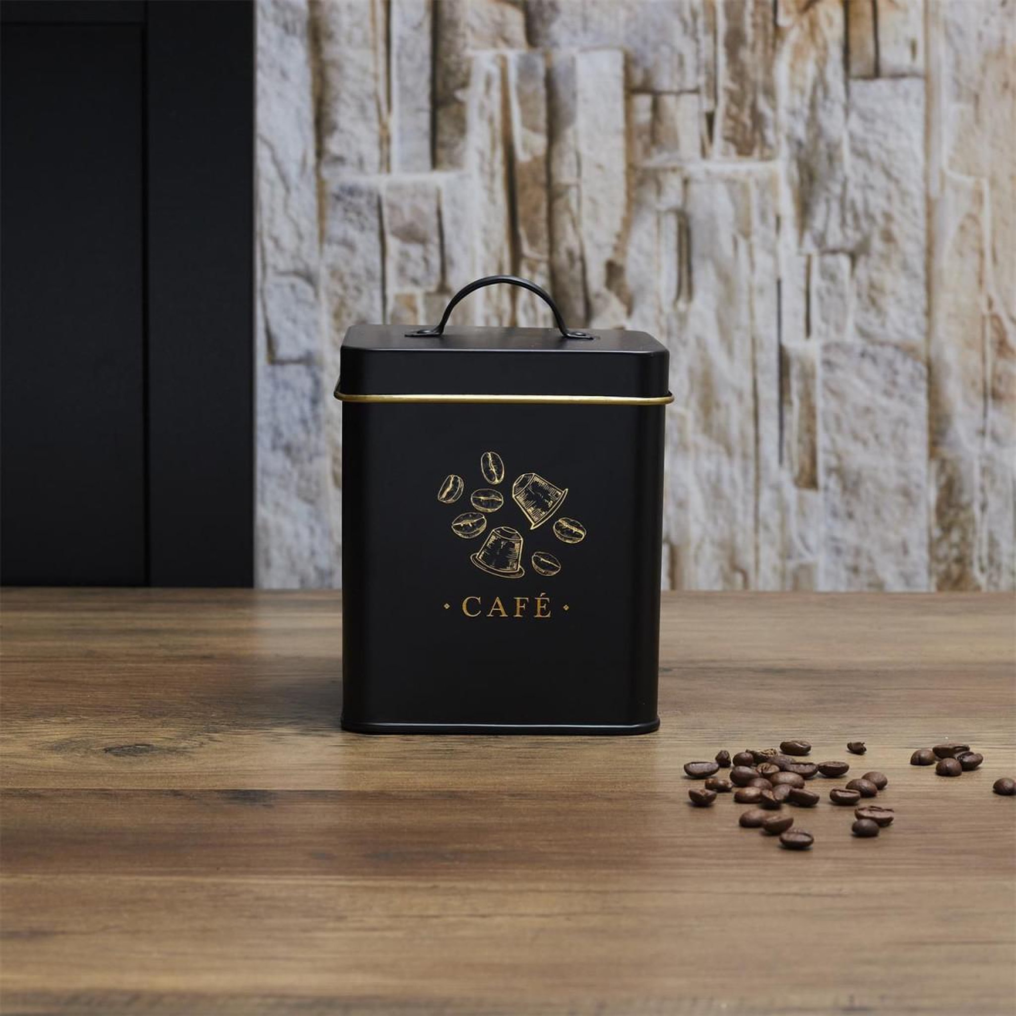 Voir la diapositive 4 : COOK CONCEPT Boîte à Café en Métal  Lounge  16cm Noir