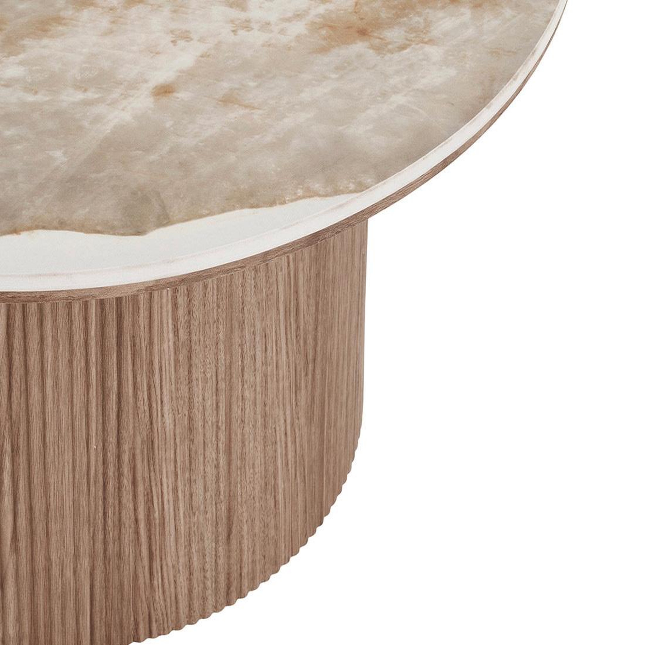 Voir la diapositive 4 : BEST MOBILIER Lysa - table basse plateau effet marbre et pieds effets bois - 80 cm
