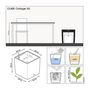 Voir la diapositive 3 : LECHUZA Cube Cottage 50 - kit complet, blanc 50 cm