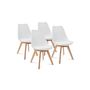 Voir la diapositive 1 : Lot de 4 chaises pieds bois massif LYDIA