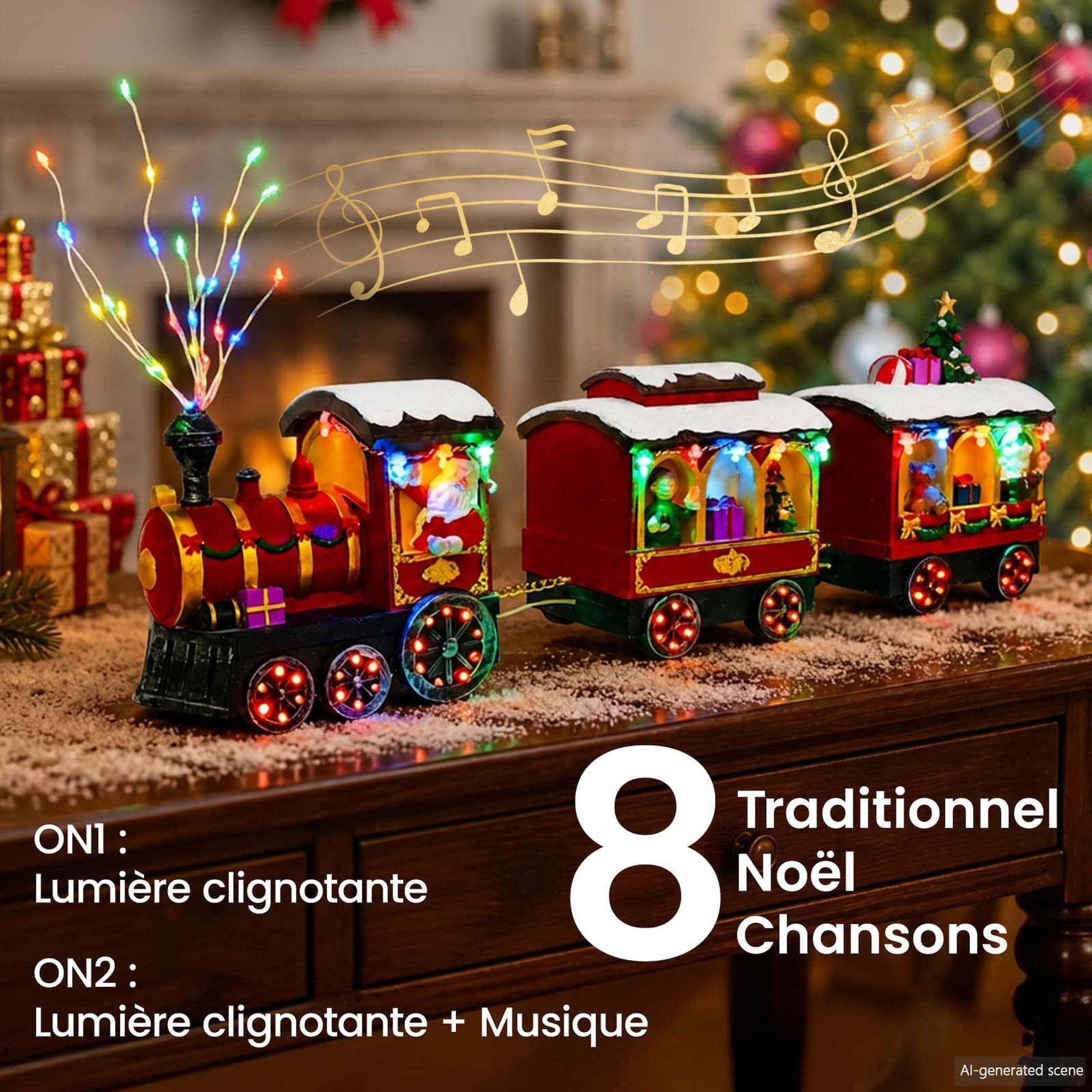 Voir la diapositive 6 : VIDAXL Train de Noël SALO 51 x 9,5 x 24,5 cm Resin Multicolour