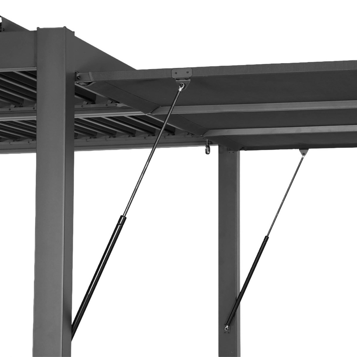 SWEEEK Pergola bioclimatique aluminium et acier 4x3m + auvent 3m anthracite Palace