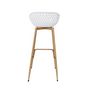 Voir la diapositive 4 : Paris Prix Lot de 2 Tabourets de Bar  Malaga  88cm Blanc