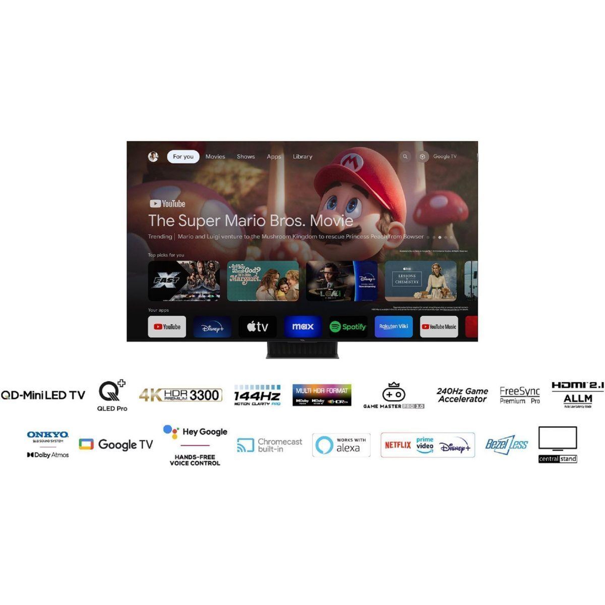 Voir la diapositive 2 : TCL TV QLED 65C89B 2024-65 pouces (164cm)
