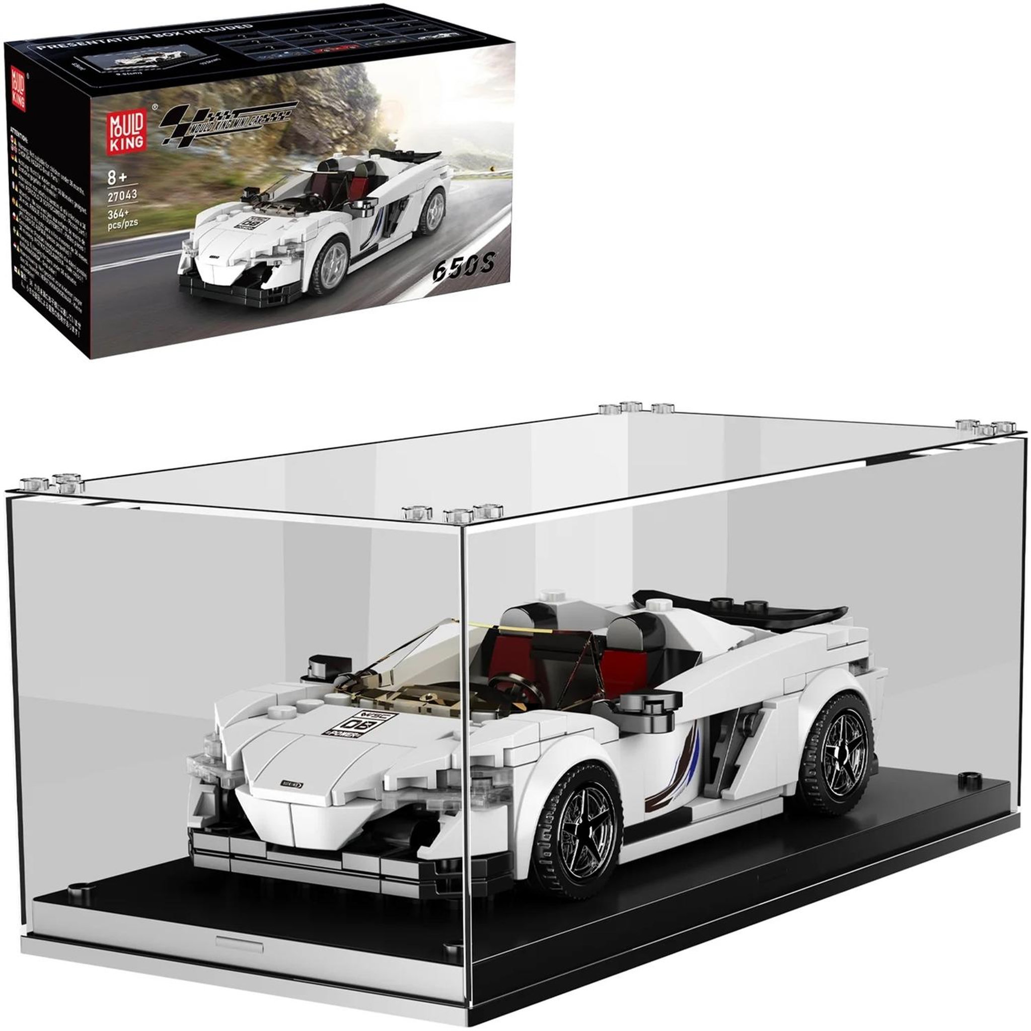 MOULD KING Voiture de sport 650S + vitrine