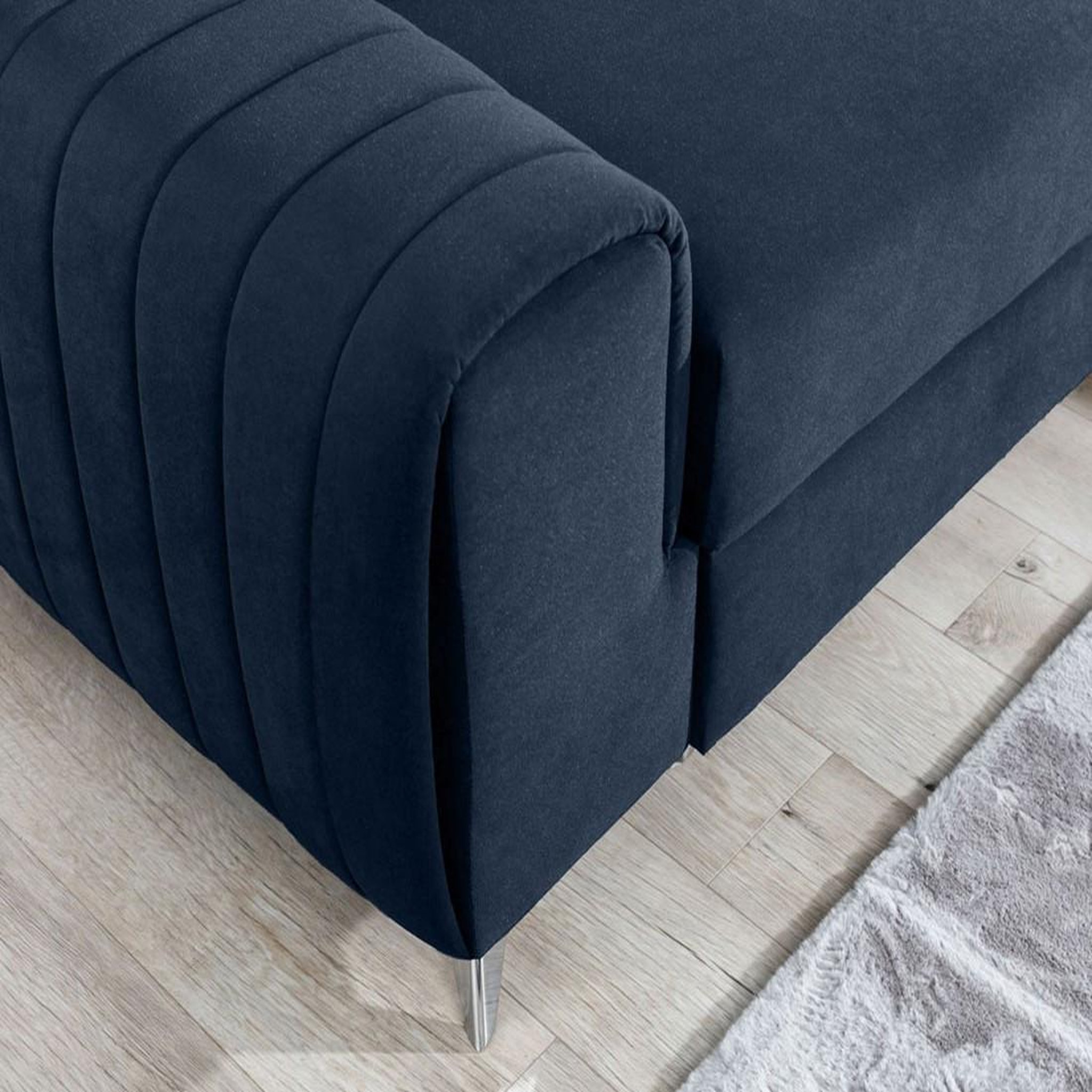 Voir la diapositive 3 : BEST MOBILIER Talisay - canapé d'angle droit - 5 places - convertible avec coffre - en velours