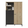 Voir la diapositive 3 : GAMI Rangement haut - TRUST - Chene / Noir - 2 portes - 1 tiroir - GAMI