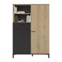 Voir la diapositive 3 : GAMI Rangement haut - TRUST - Chene / Noir - 2 portes - 1 tiroir - GAMI
