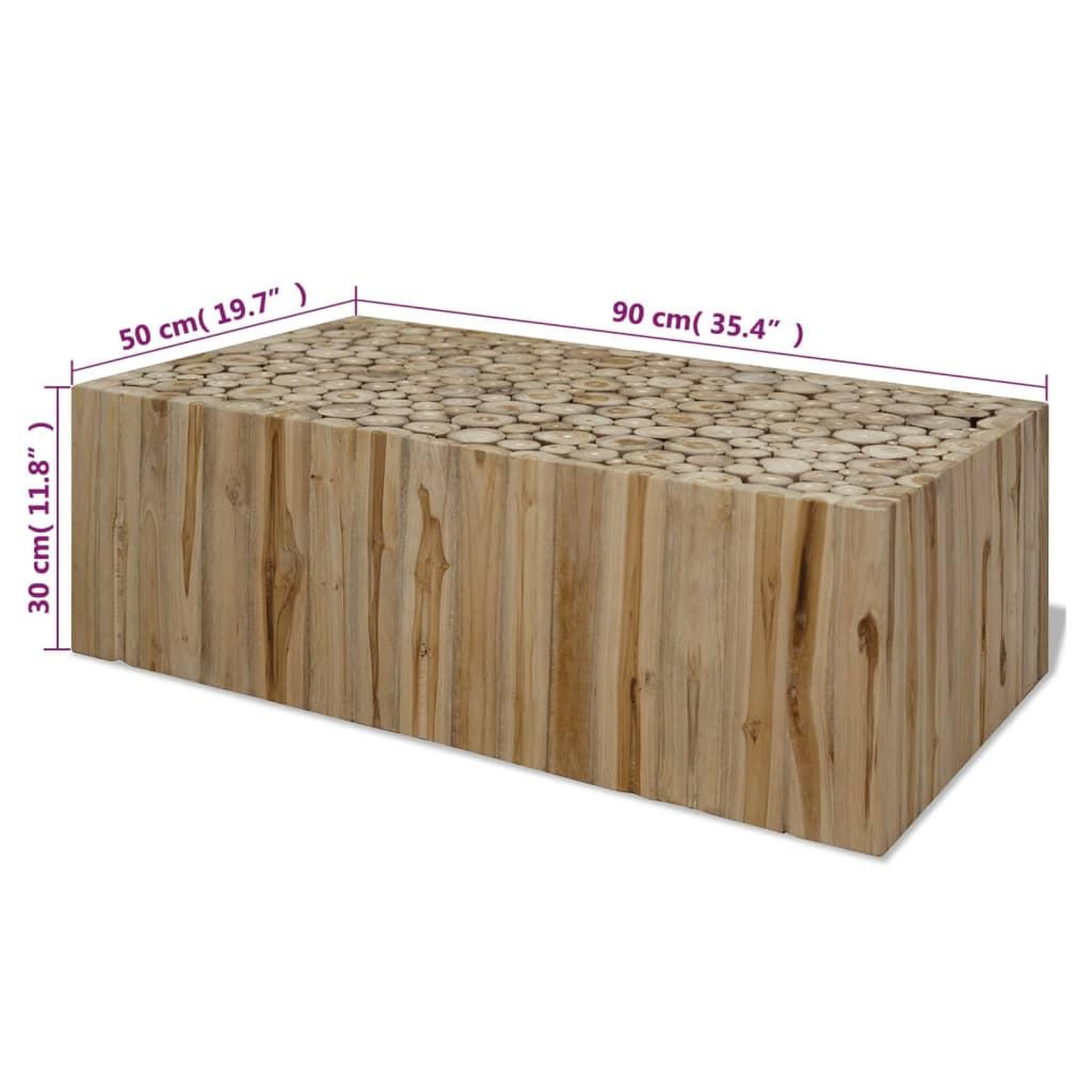 Voir la diapositive 6 : VIDAXL Table basse Teck veritable 90x50x30 cm