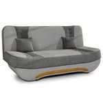 BEST MOBILIER Nelson - canapé convertible clic-clac 3 places en tissu. Coloris disponibles : Gris, Bicolore
