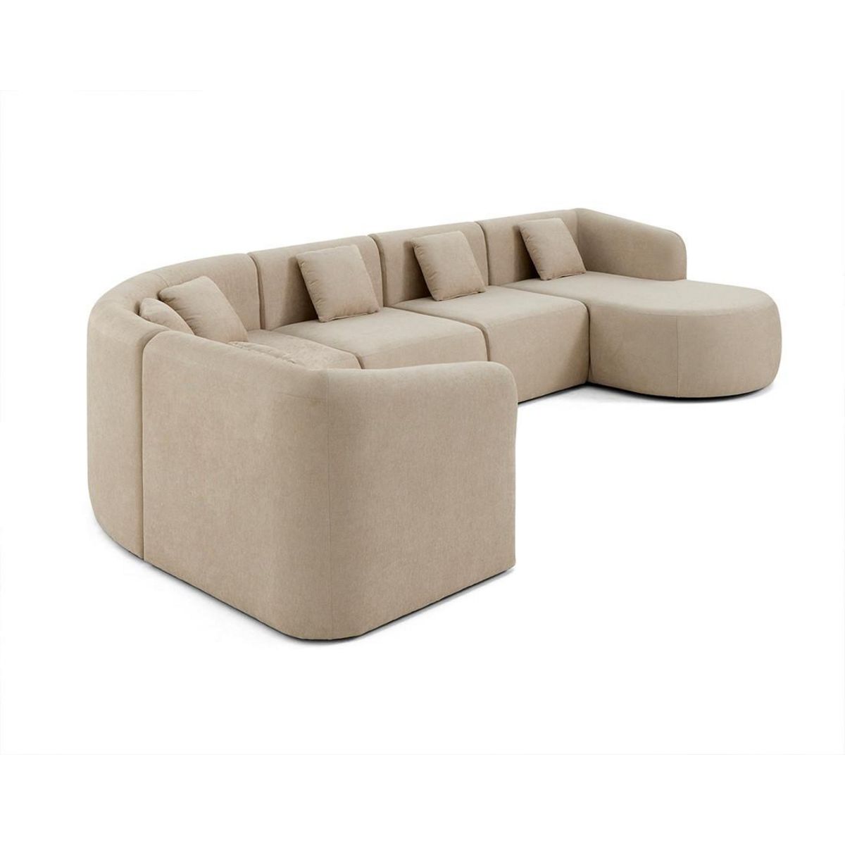 LISA DESIGN Ikare - canapé modulable d'angle droit - 6 places - en tissu