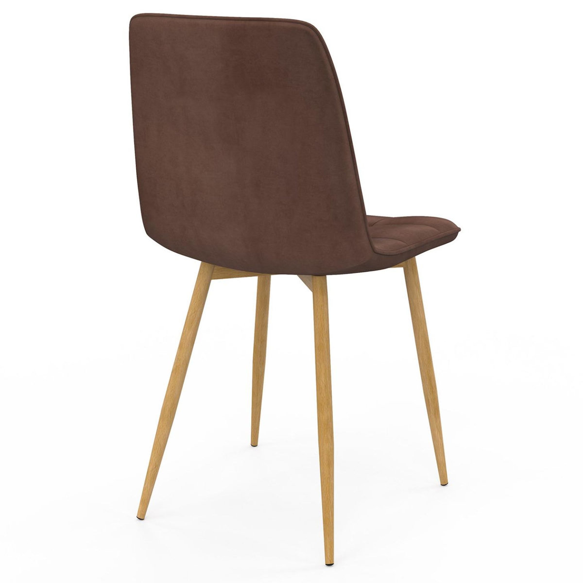 ID MARKET Lot de 6 chaises MILA en velours mix color taupe x2, beige x2, marron x2 et pieds effet bois pour salle à manger