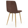 Voir la diapositive 4 : ID MARKET Lot de 6 chaises MILA en velours mix color taupe x2, beige x2, marron x2 et pieds effet bois pour salle à manger
