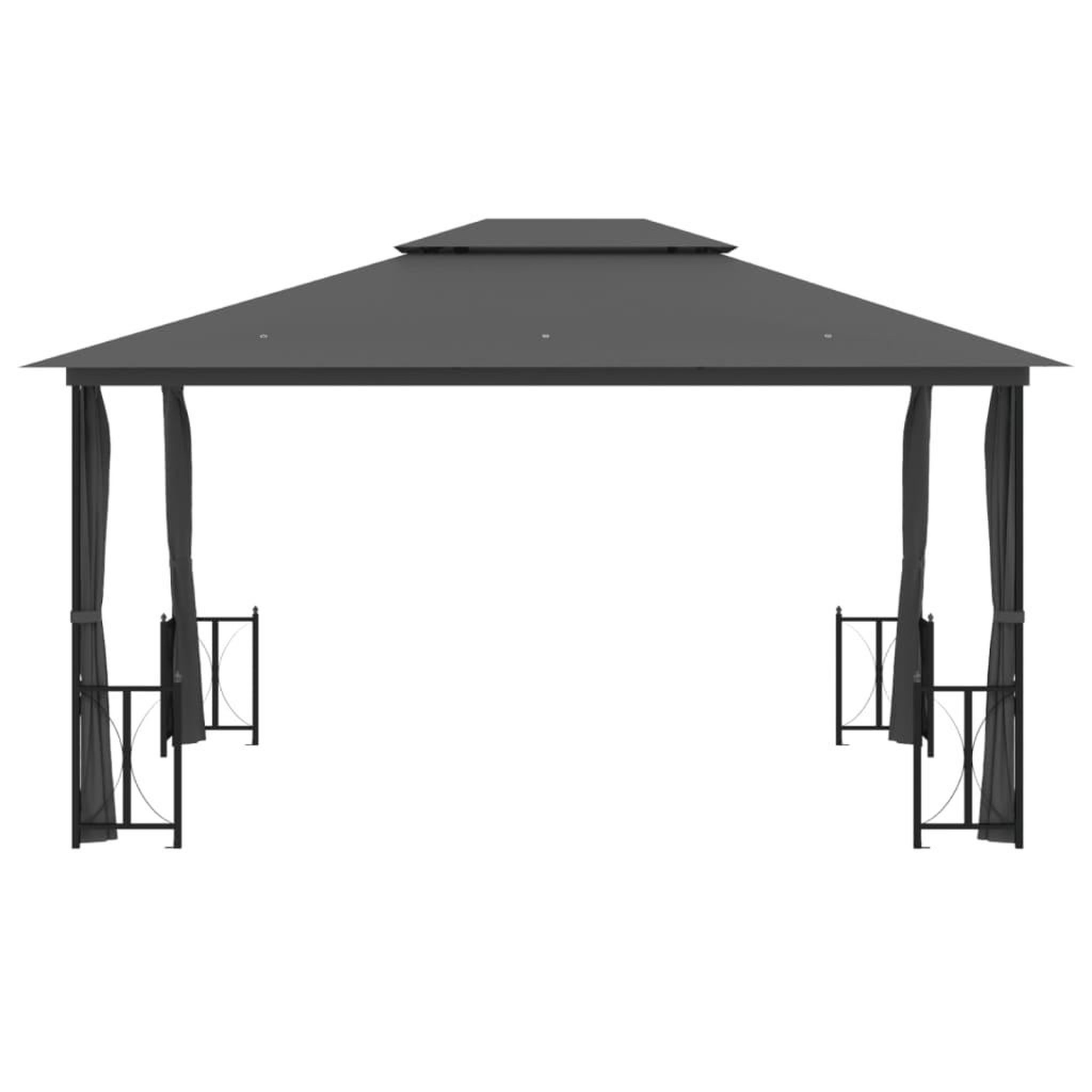 Voir la diapositive 3 : VIDAXL Tonnelle avec parois et toit double 3x4 m Anthracite