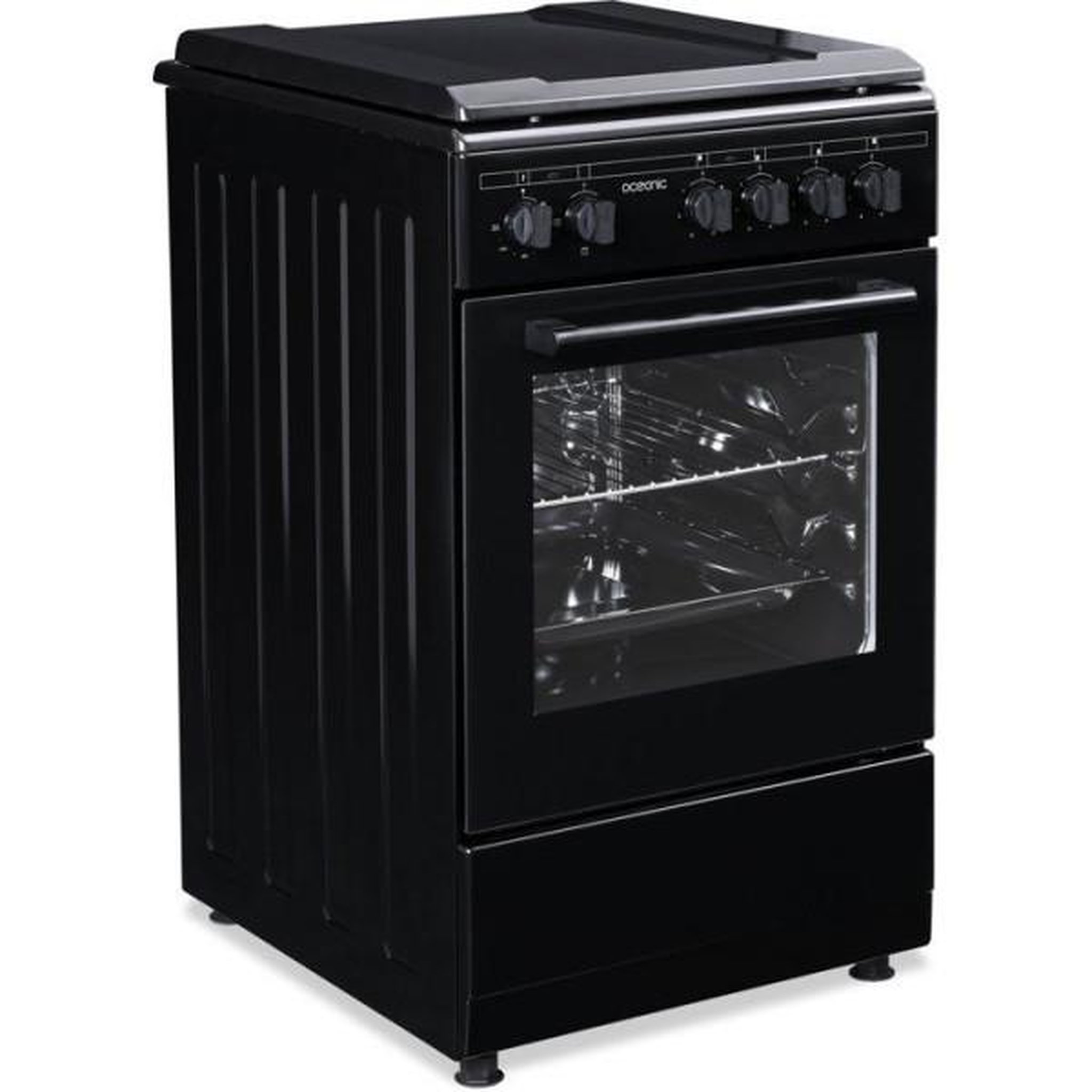 Voir la diapositive 6 : OCEANIC Cuisiniere  électrique - OCEANIC - OCEACE5060B - 4 feux - 6800 W - L49,8 x P61 x H 86 cm - Noir