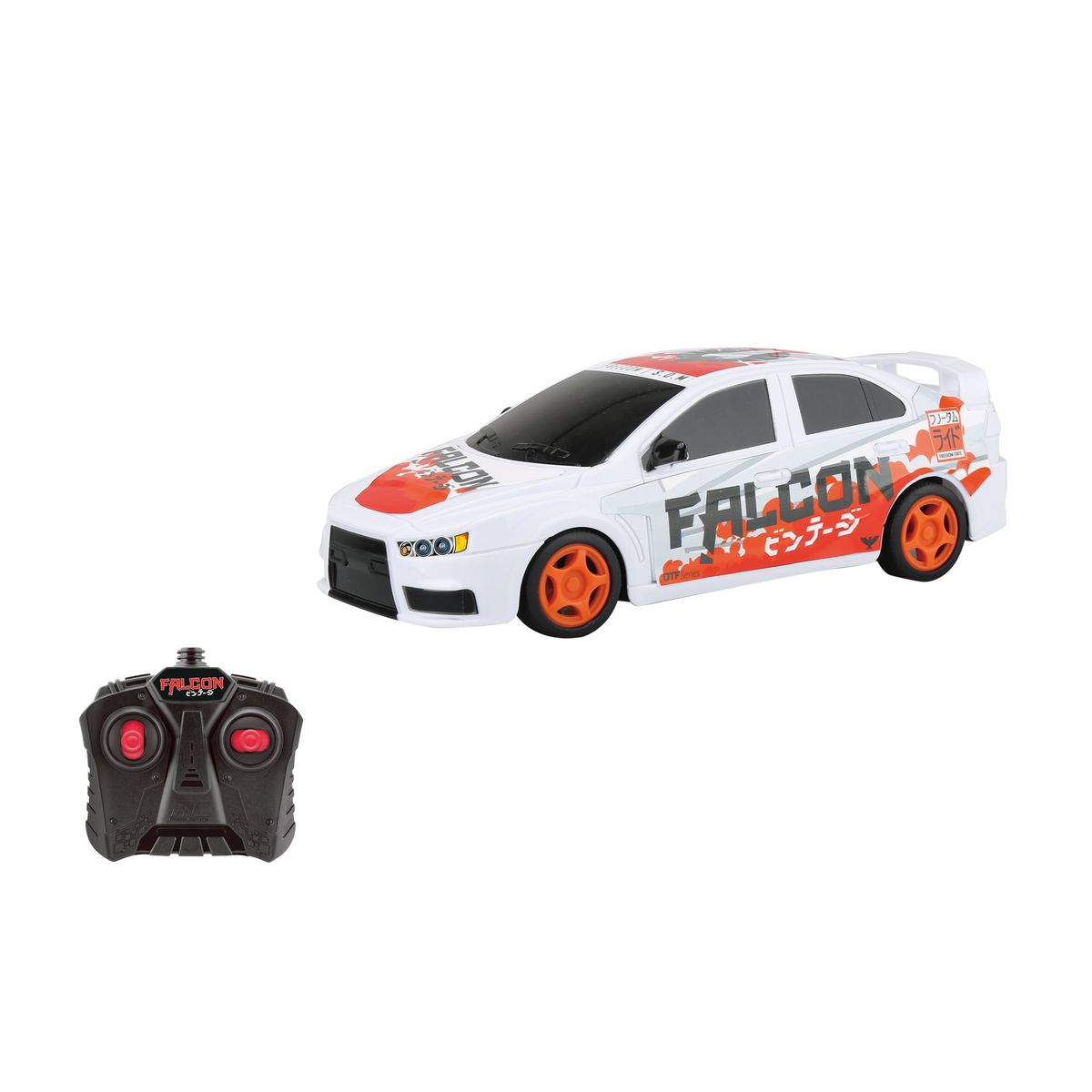 One Two Fun Voiture radiocommandée Falcon 23 cm - blanche et rouge