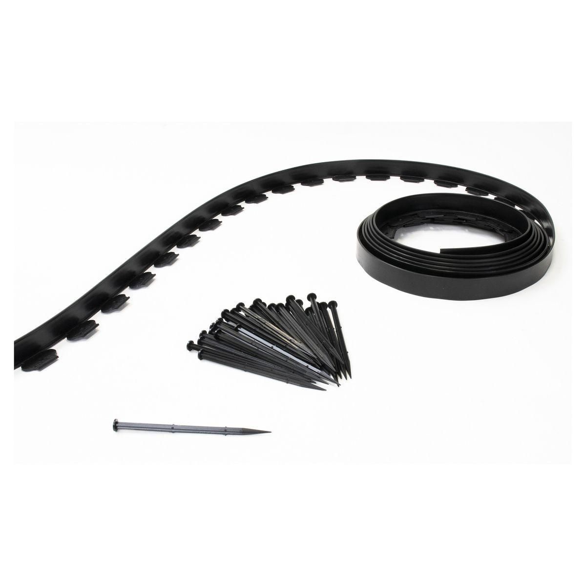 Inkazen Rouleau de bordurette plastique (L)1000 cm x (H)5cm x Epaisseur : 0,47cm