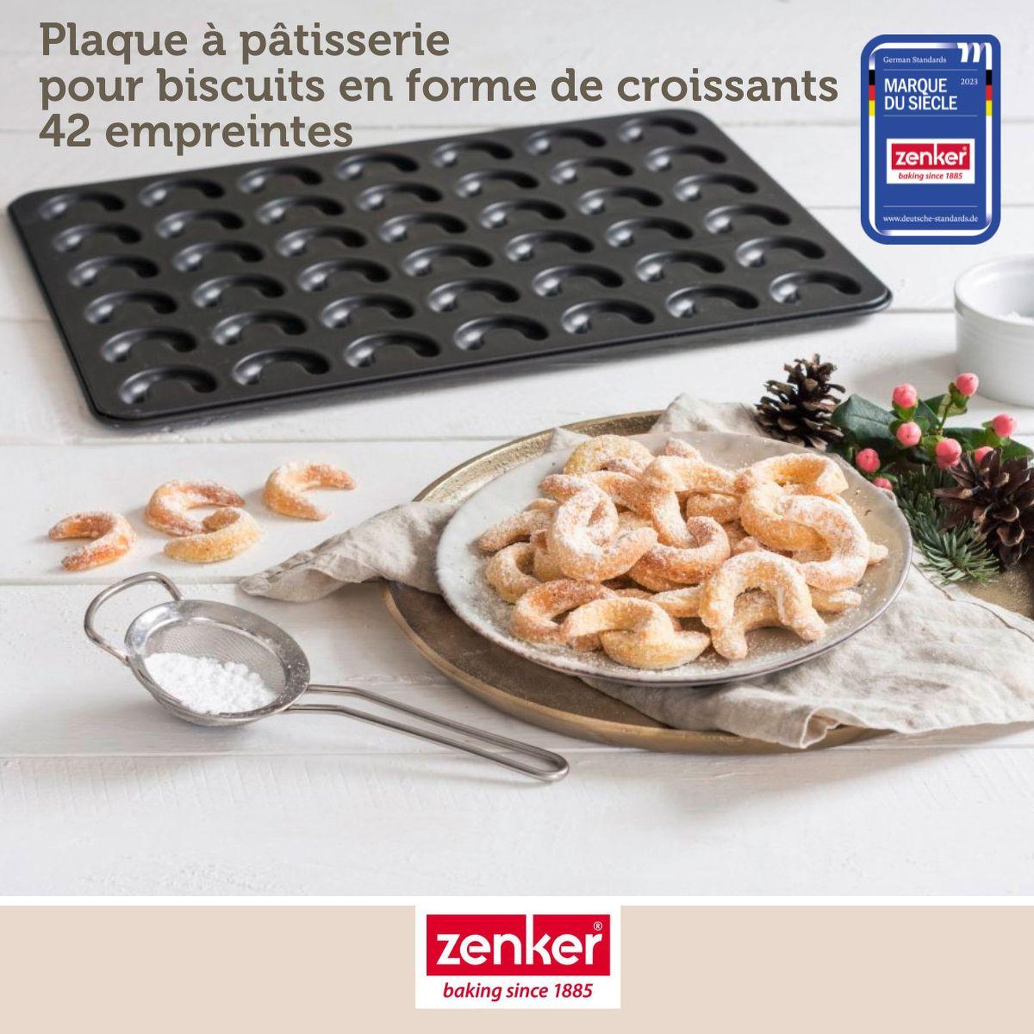Voir la diapositive 2 : ZENKER Moule pour vanille kipferl croissant vanille 42 x 32 cm zenker special creative