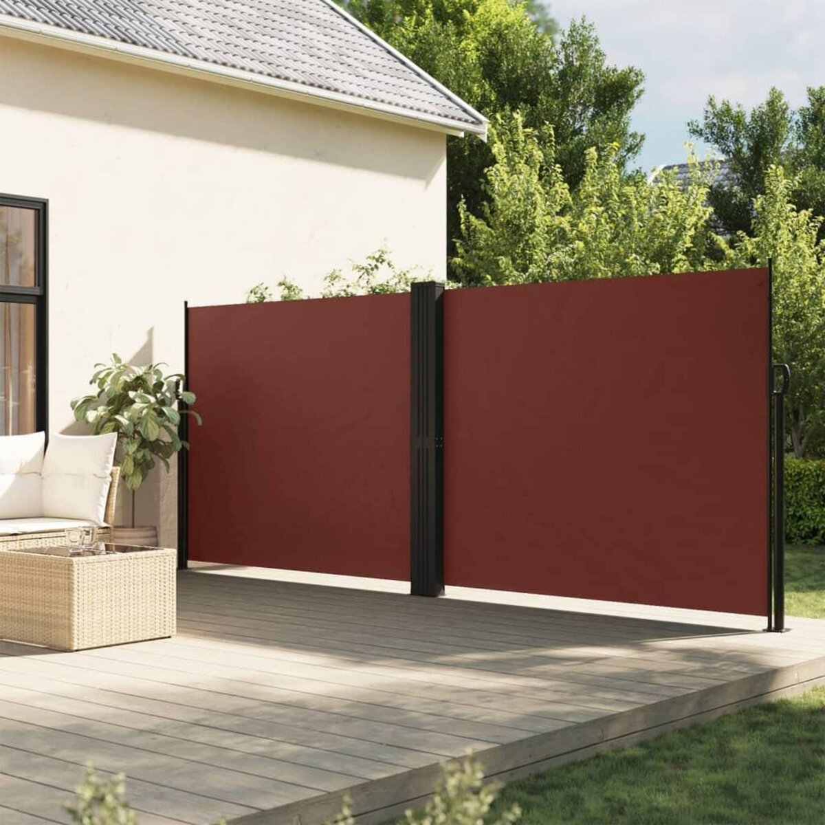 VIDAXL Auvent lateral retractable marron 160x1200 cm