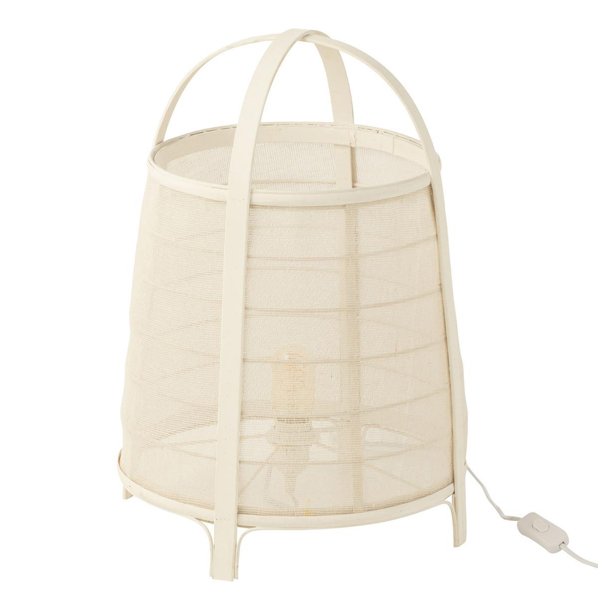 J-LINE Lampe à poser en bambou  rya  52cm blanc