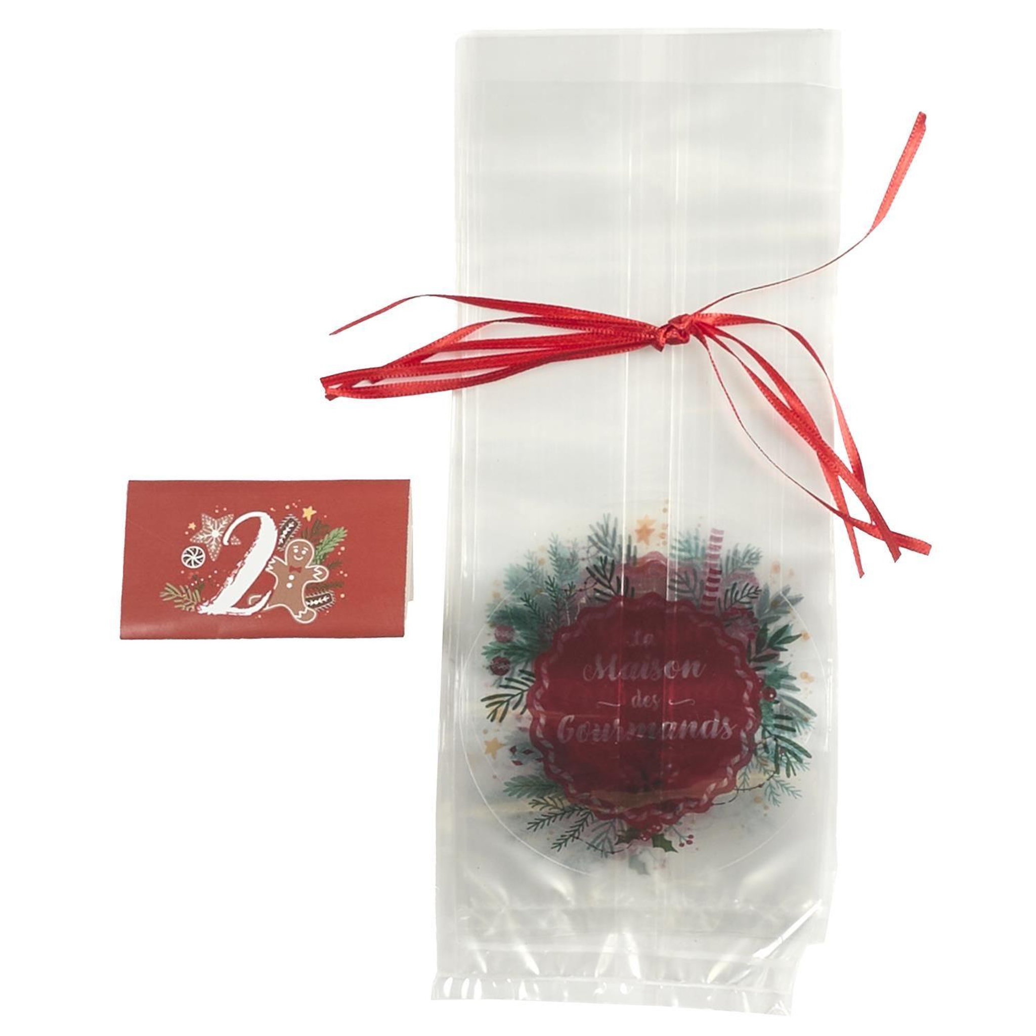 Voir la diapositive 4 : Lily Cook Calendrier de l'avent pâtisserie – roue déco gâteaux de noël 8 compartiments - rouge