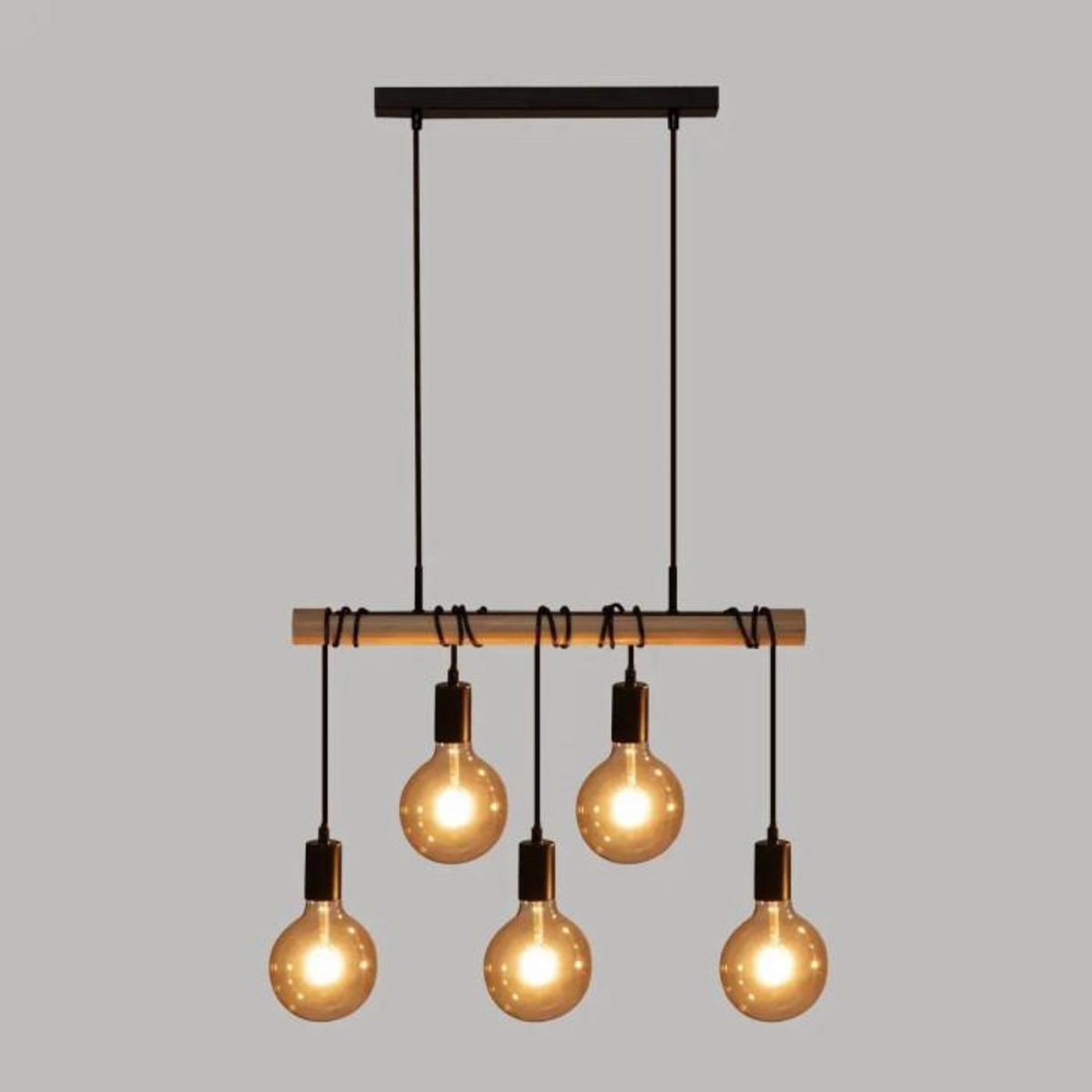 ATMOSPHERA Lampe de Plafonnier 5 Têtes  Jake  120cm Noir