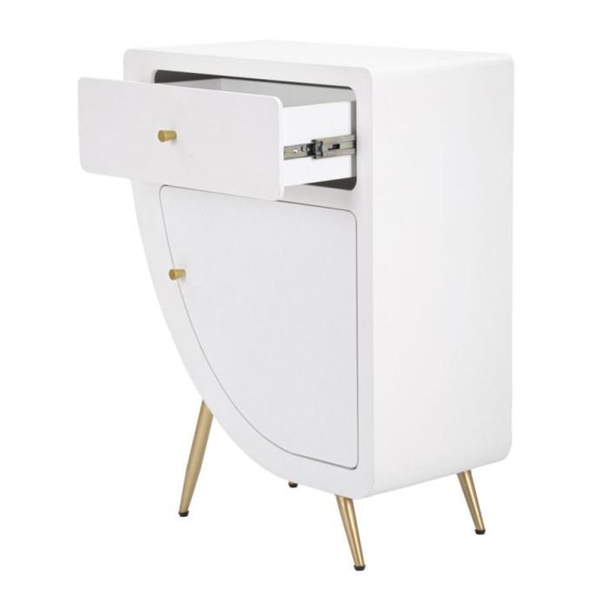 Voir la diapositive 3 : Paris Prix Table de Chevet Design  Venus  79cm Blanc & Or