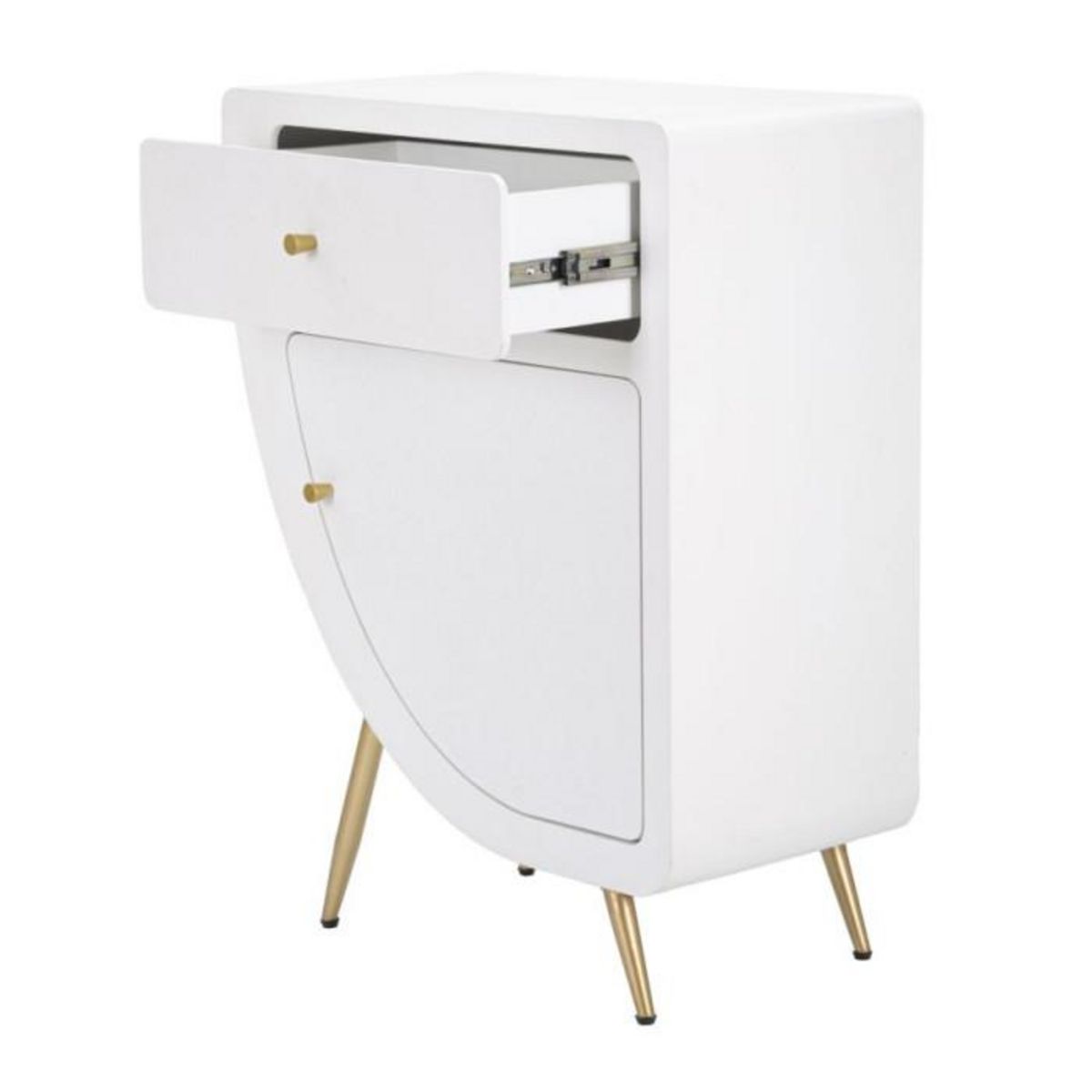 Paris Prix Table de Chevet Design  Venus  79cm Blanc & Or