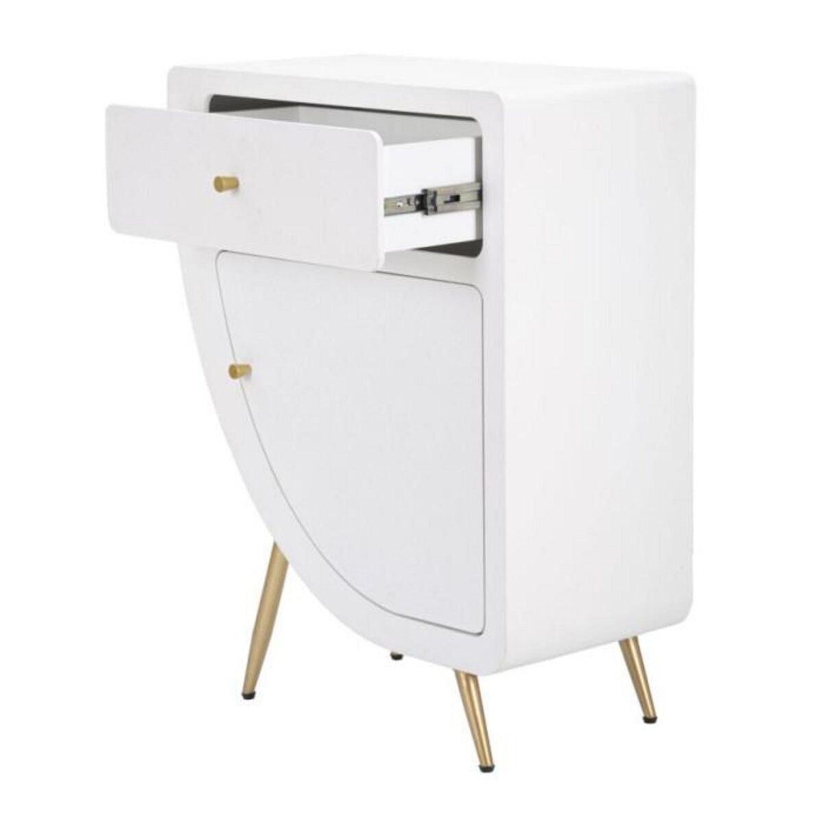 Paris Prix Table de Chevet Design  Venus  79cm Blanc & Or