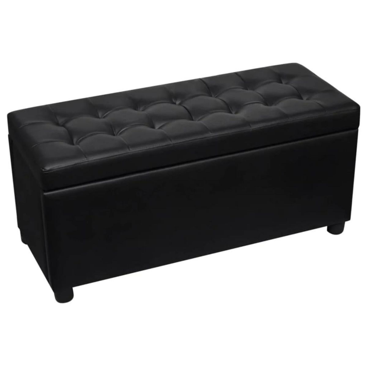 VIDAXL Pouf de rangement Cuir synthetique Noir