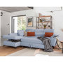 Voir la diapositive 2 : BEST MOBILIER Clever - canapé d'angle gauche - 5 places - convertible avec coffre et têtières - en tissu