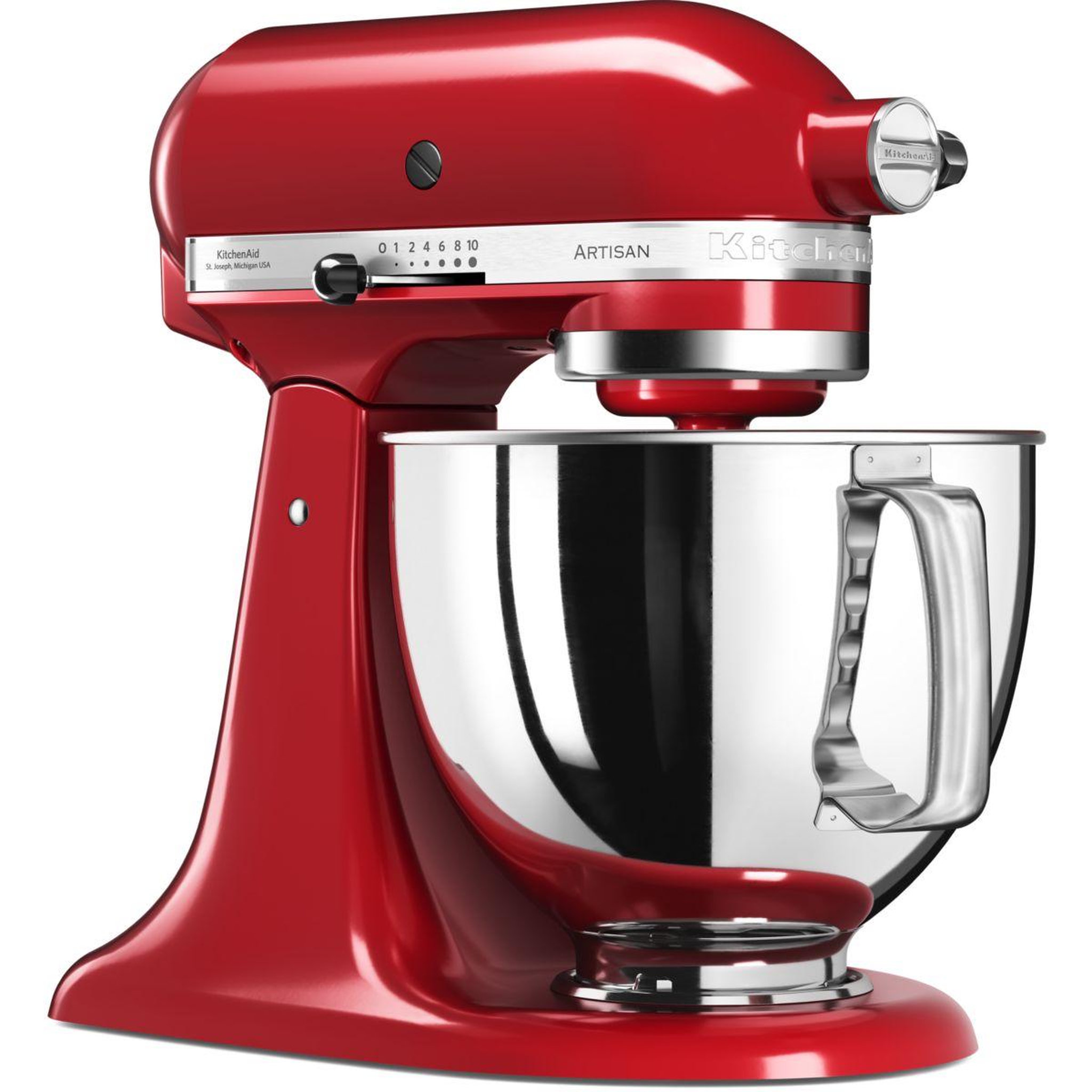 Voir la diapositive 2 : KitchenAid Robot pâtissier 5ksm125eer artisan rouge empire,  4,8 l, bol avec poignée, 300 watts