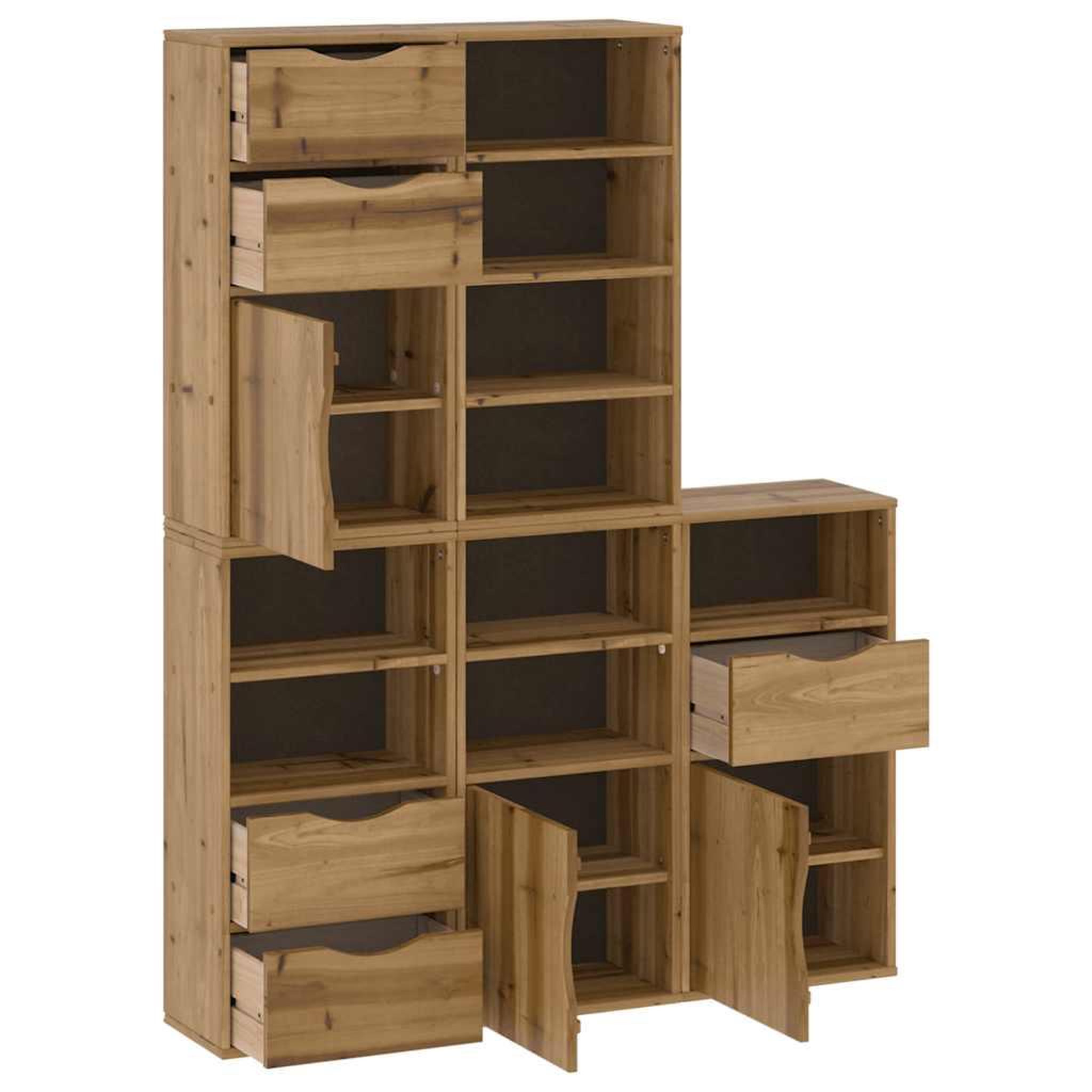 Voir la diapositive 5 : VIDAXL Armoires laterales 5 pcs ODDA 40x24x79 cm bois massif pin