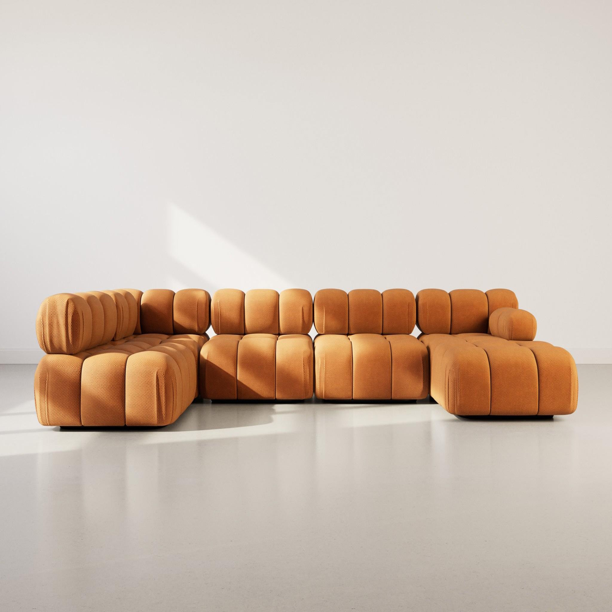 Voir la diapositive 2 : LISA DESIGN Ruby - canapé panoramique modulable d'angle gauche 7 places en velours texturé