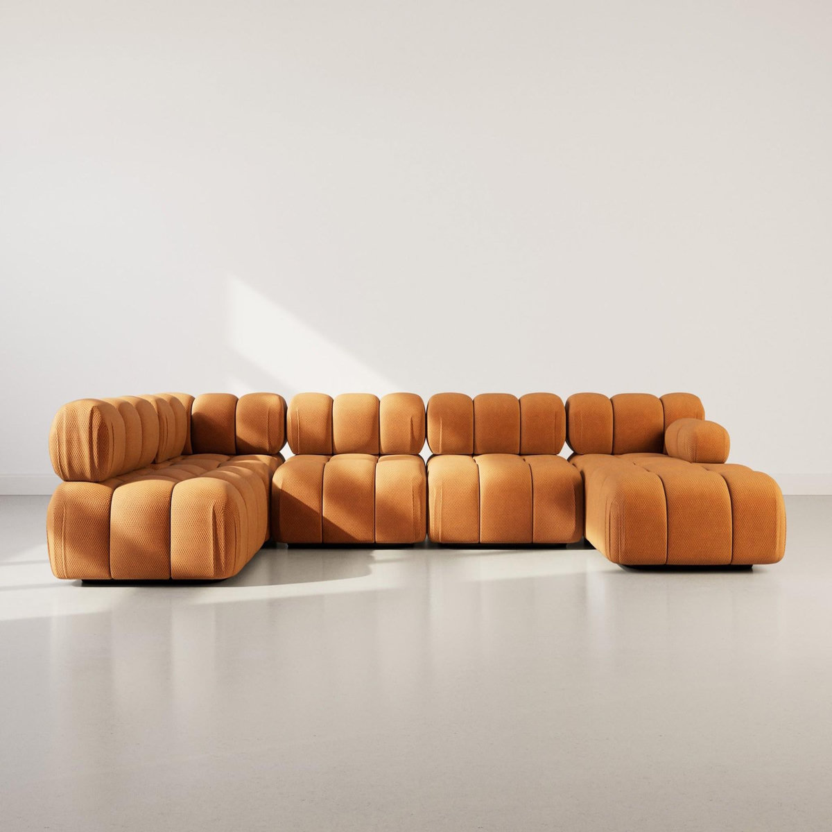 LISA DESIGN Ruby - canapé panoramique modulable d'angle gauche 7 places en velours texturé