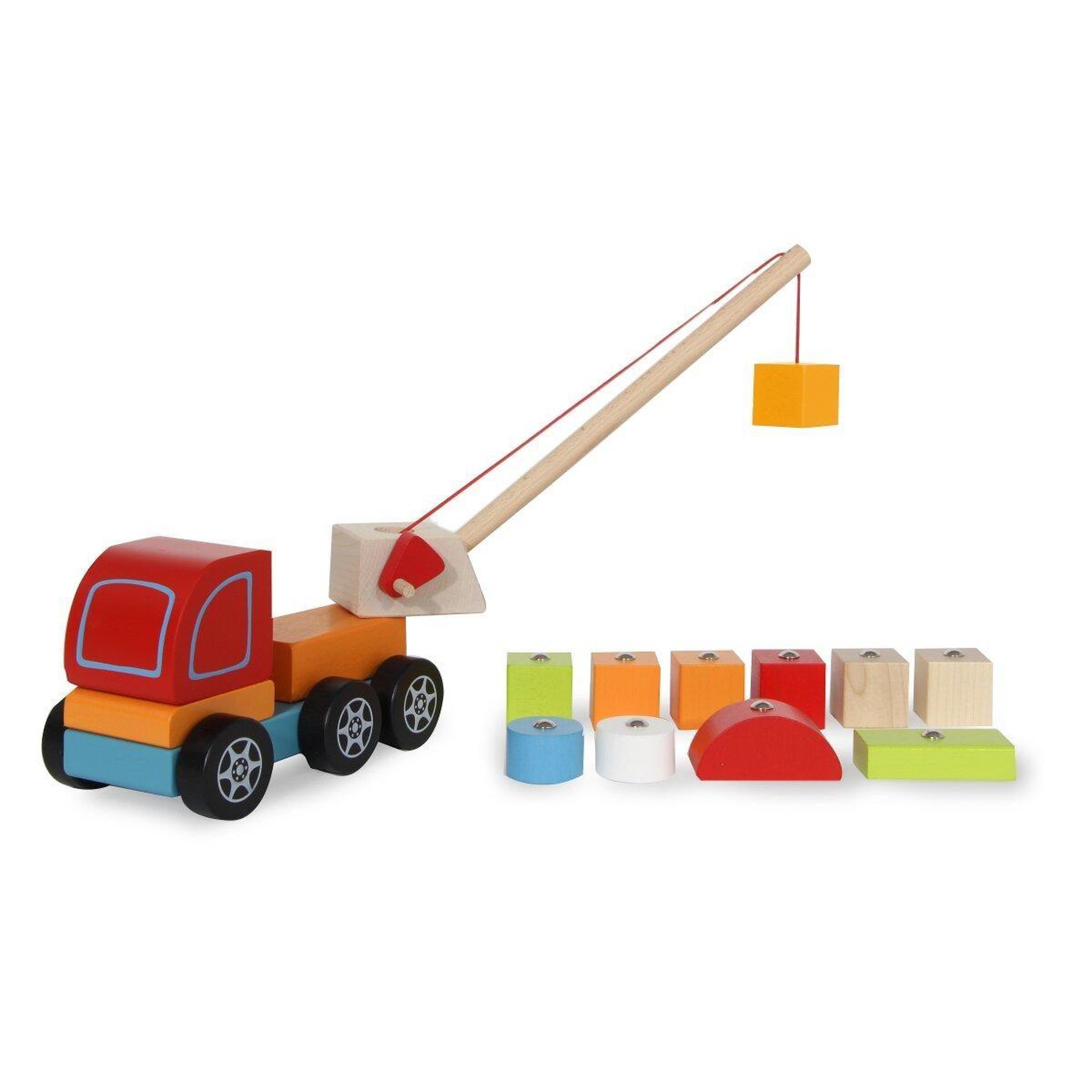 Voir la diapositive 4 : Jamara Jouet en bois kidiwood d'encastrements grue mobile 14parties