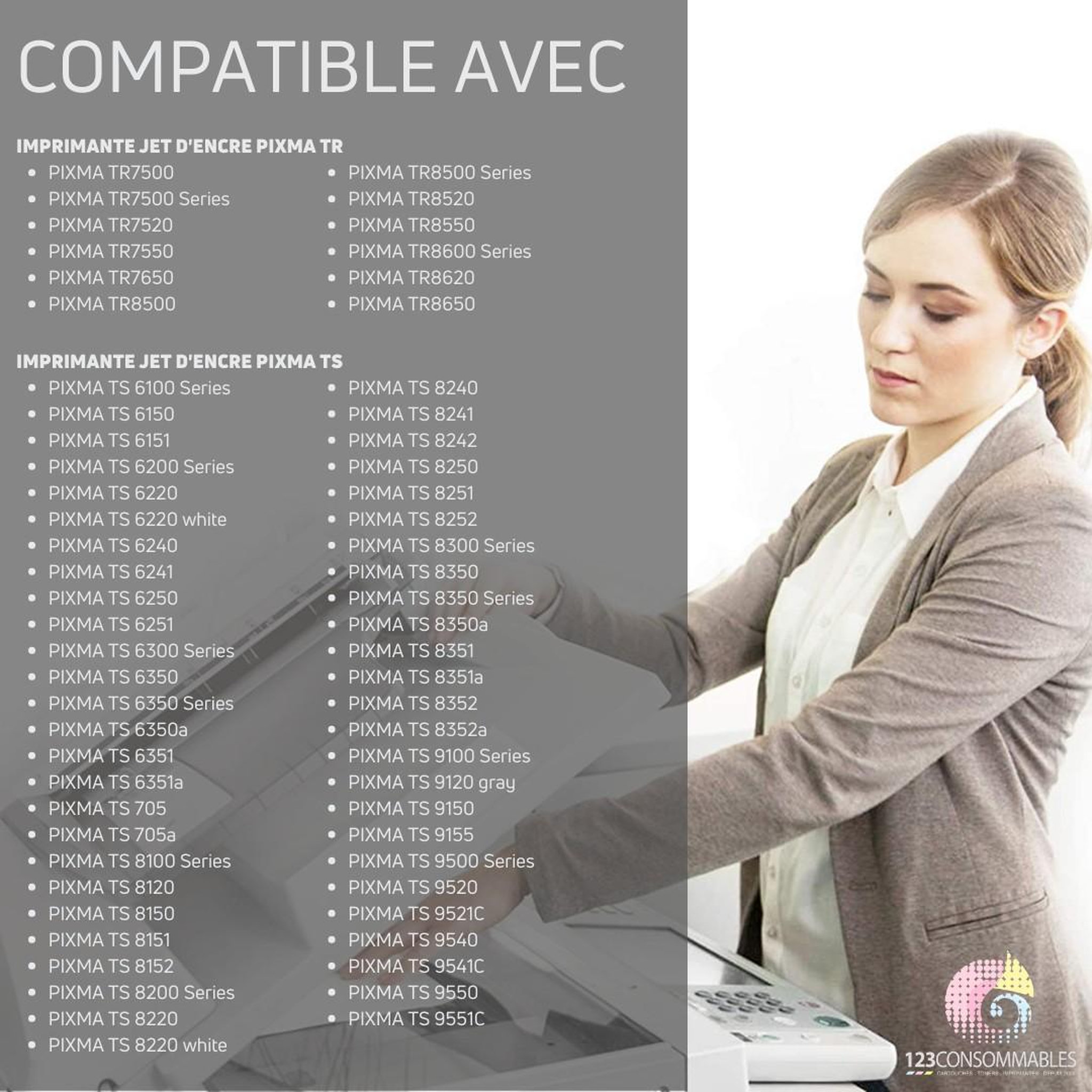 Voir la diapositive 3 : 123CONSOMMABLES Pack 20 Cartouches compatibles CANON PGI-580 CLI-581 XL