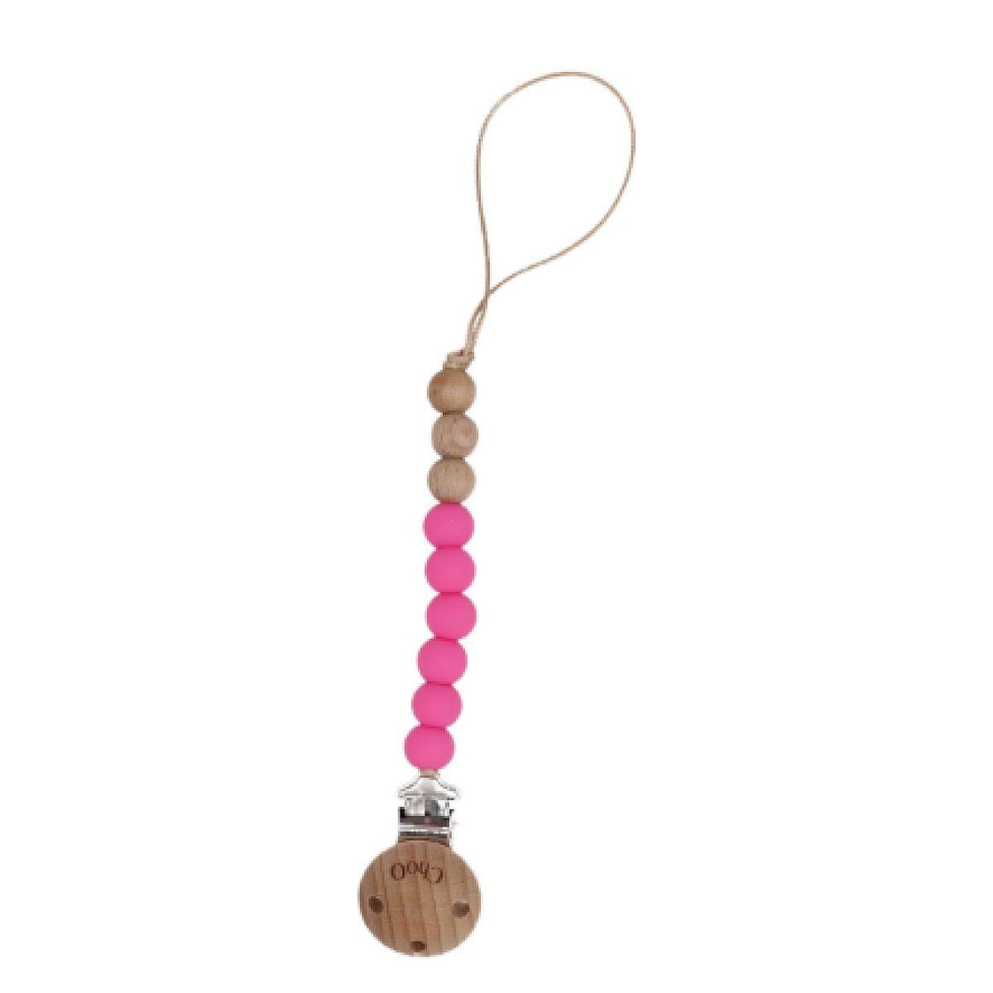 CHOO Attache sucette en perle - rose fluo