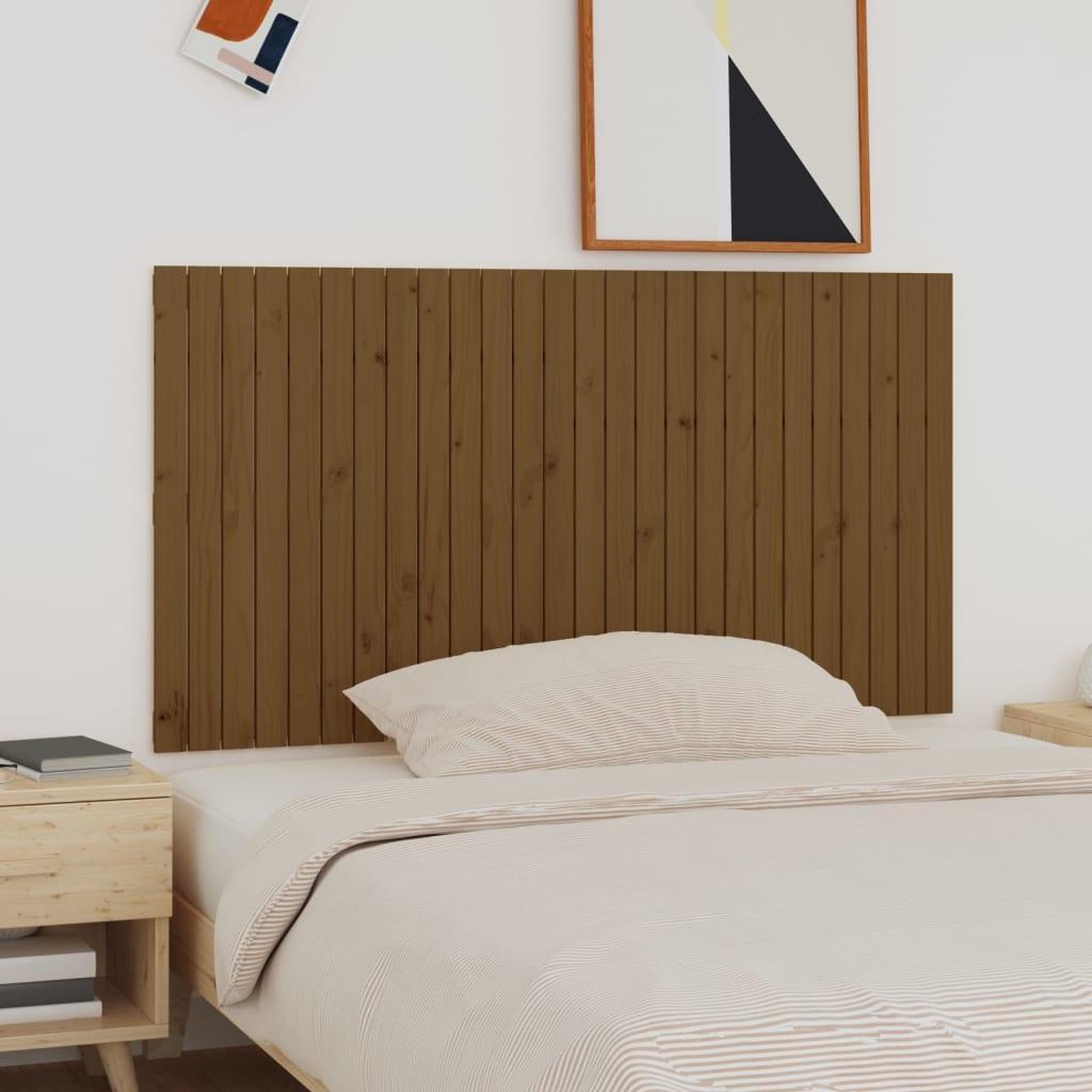 Voir la diapositive 1 : VIDAXL Tete de lit murale Marron miel 166x3x90 cm Bois massif de pin
