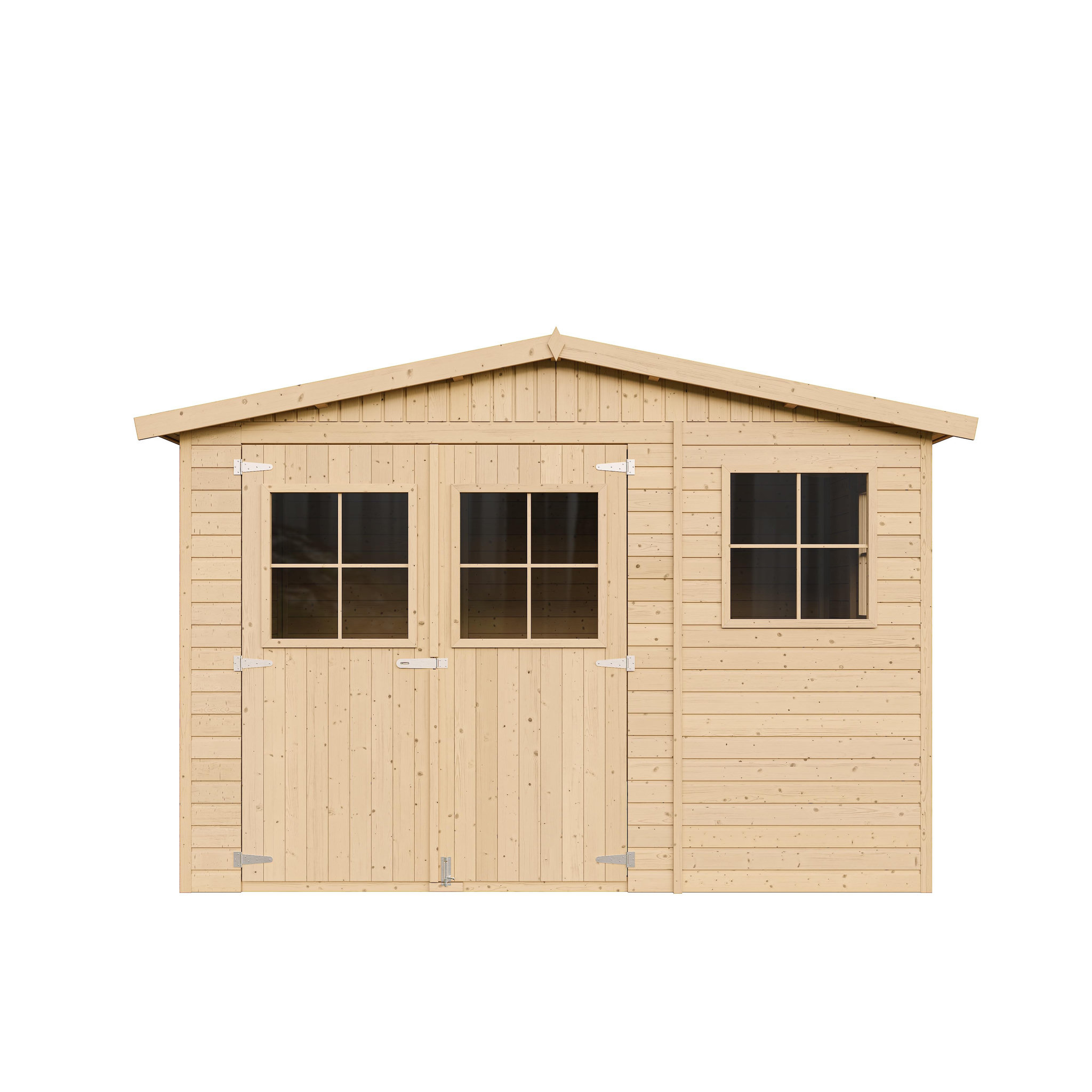 Voir la diapositive 2 : TIMBELA Abri de Jardin en Bois -  H226x316x324 cm/9 m² M335