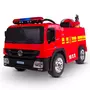 PLAY4FUN Camion de Pompier Electrique Rouge 35W avec Casque, Lance et Extincteur, Indicateur de Batterie et Télécommande Parentale