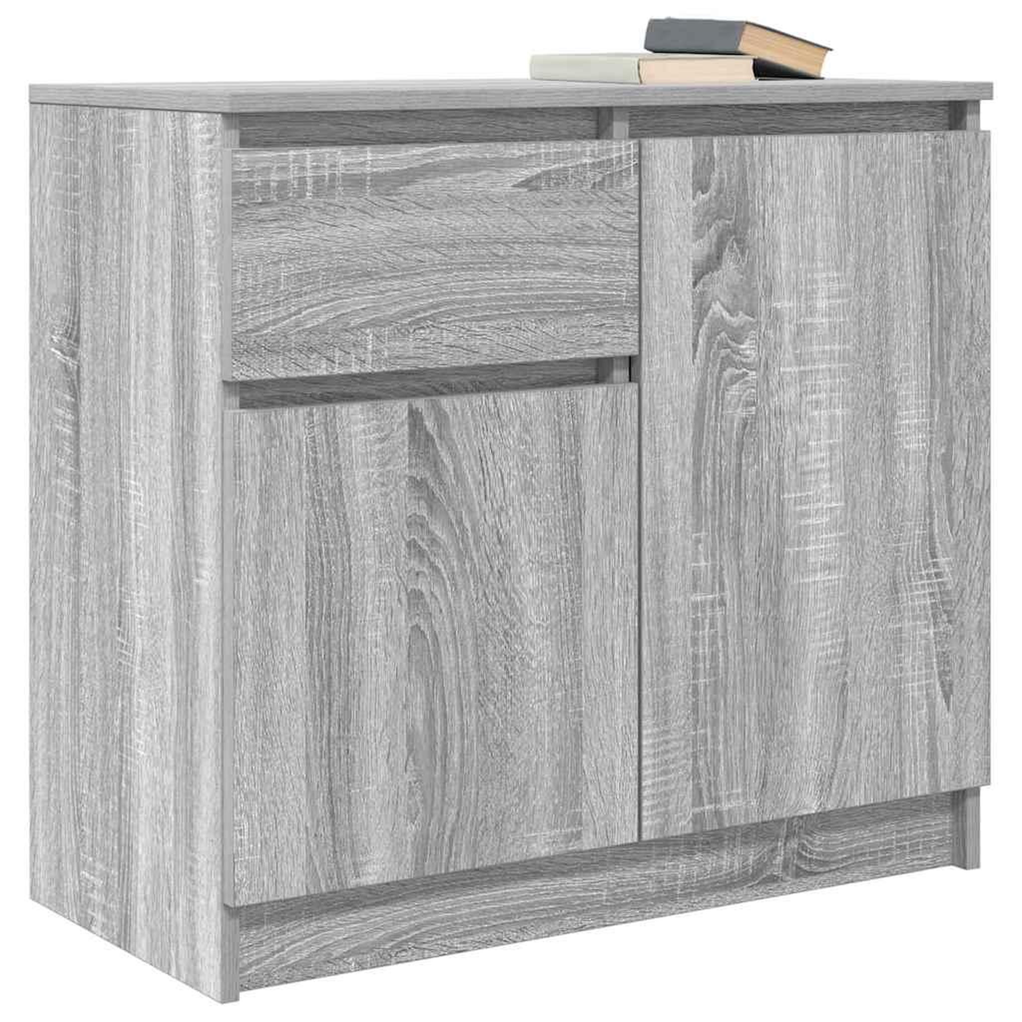 Voir la diapositive 4 : VIDAXL Buffet avec tiroir sonoma gris 71x35x65 cm bois d'ingenierie