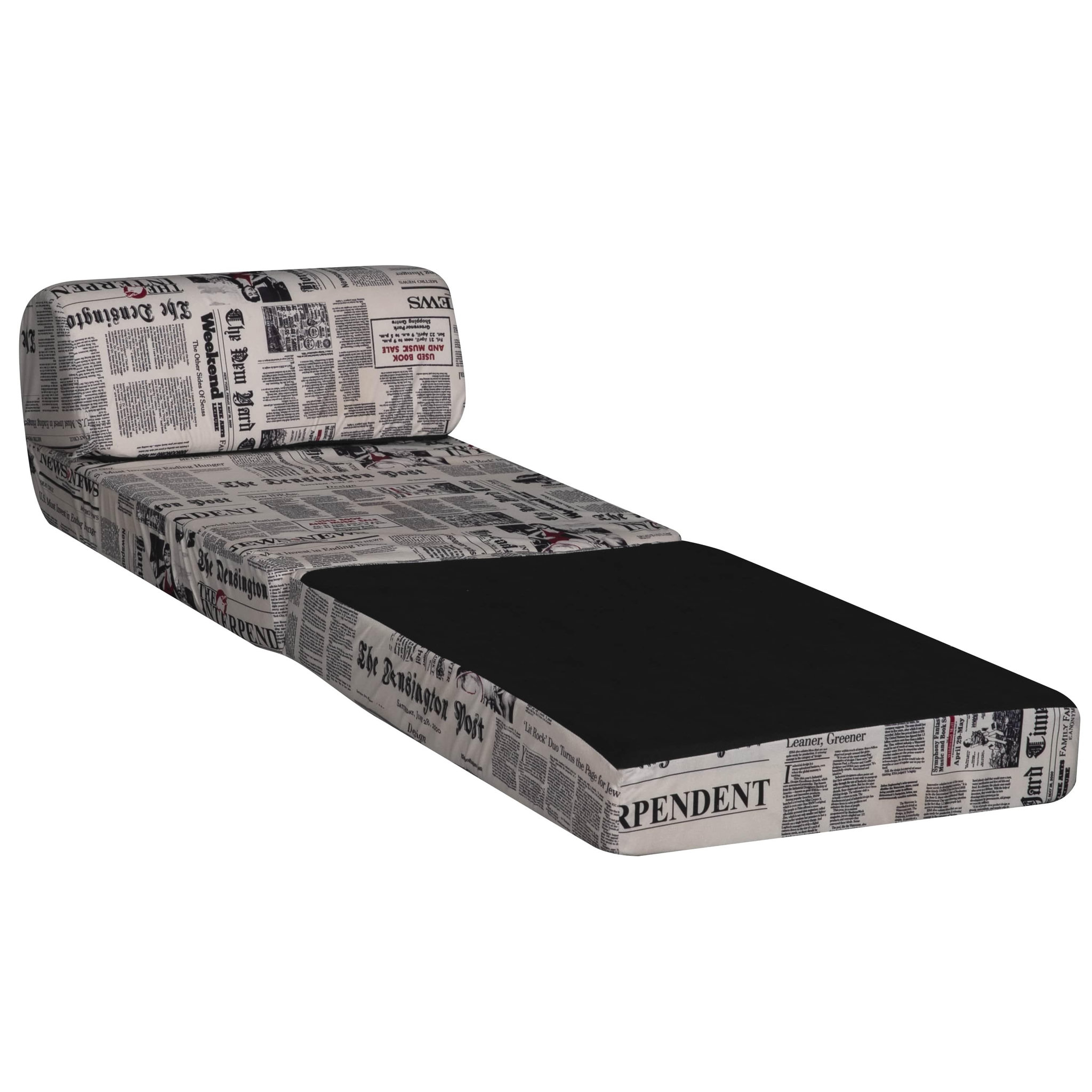 Voir la diapositive 2 : Chauffeuse 1 place NEWSPAPER tissu journal
