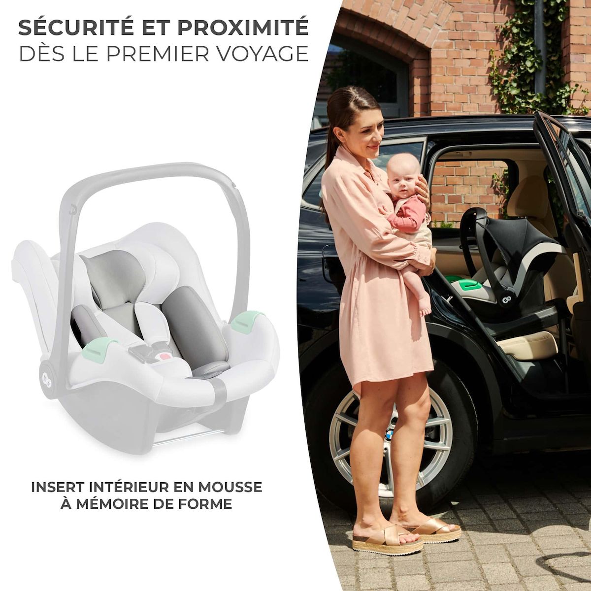 KINDERKRAFT Siège auto enfant i-Size 2 en 1 avec appuie-tête réglable