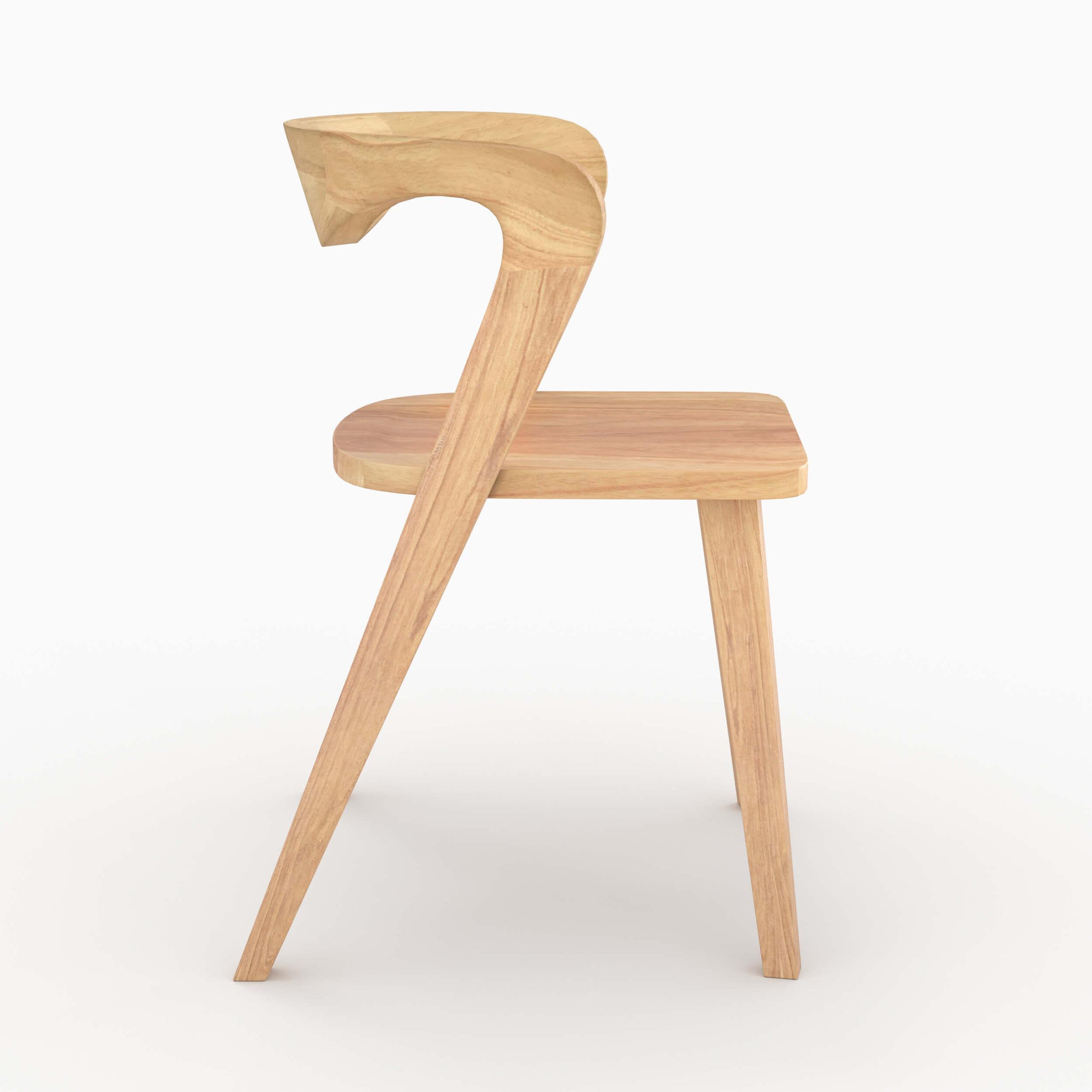 Voir la diapositive 6 : MAISON PAVANE Chaise en bois d'hévéa clair, dossier courbé-vega