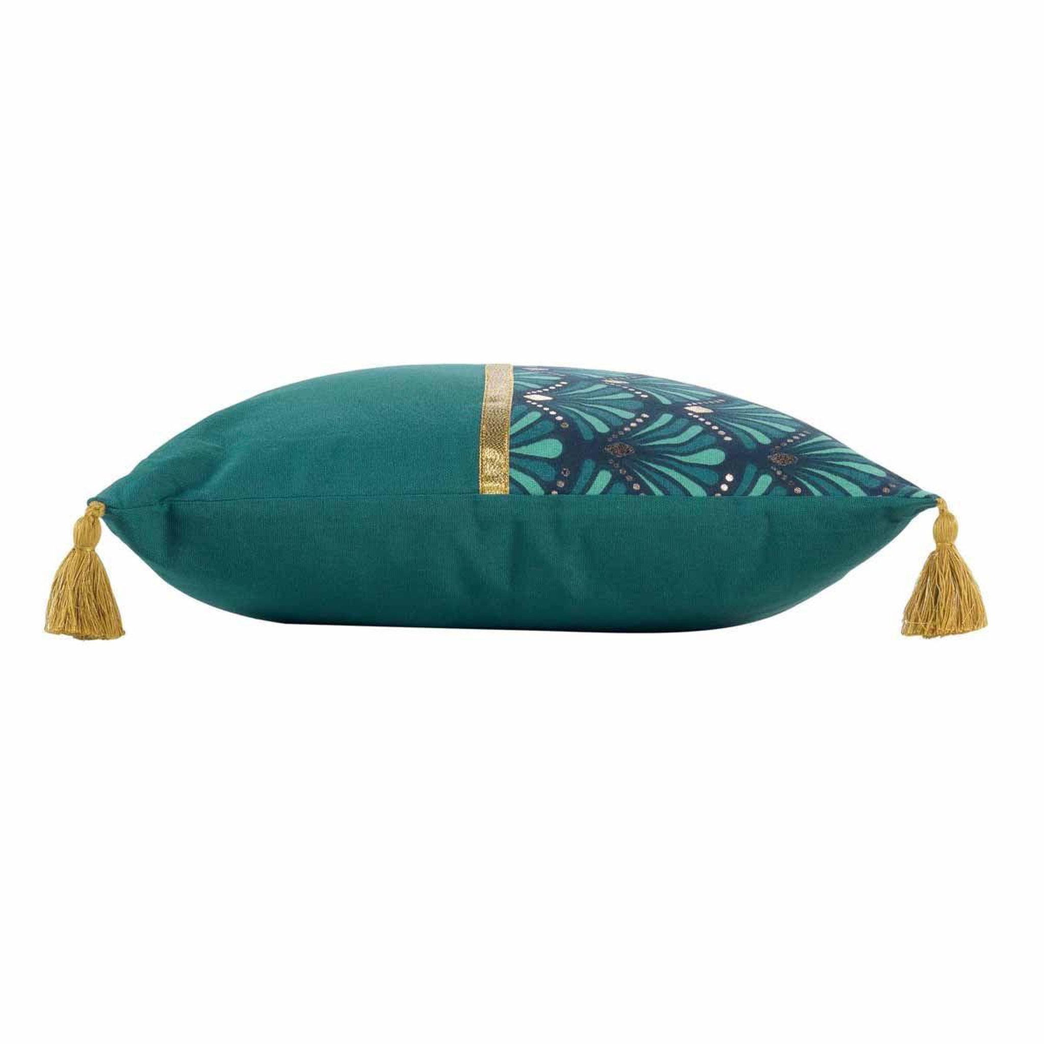 Voir la diapositive 2 : Douceur d'Intérieur Coussin déco imprimé  art chic  40x40cm bleu