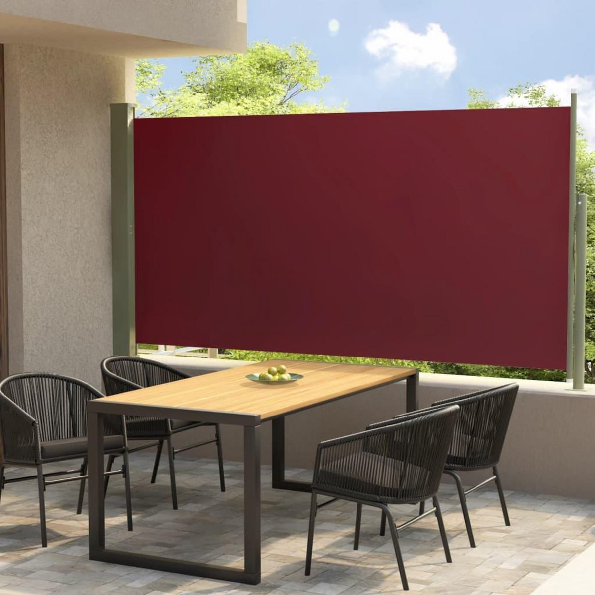 VIDAXL Auvent lateral retractable de patio 160x300 cm Rouge