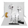 Voir la diapositive 1 : VIDAXL Kit de studio photo avec lampes toile de fond et reflecteur