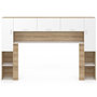 Voir la diapositive 3 : ID MARKET Pont de lit BRIDGET 226 cm avec rangements bois et blanc